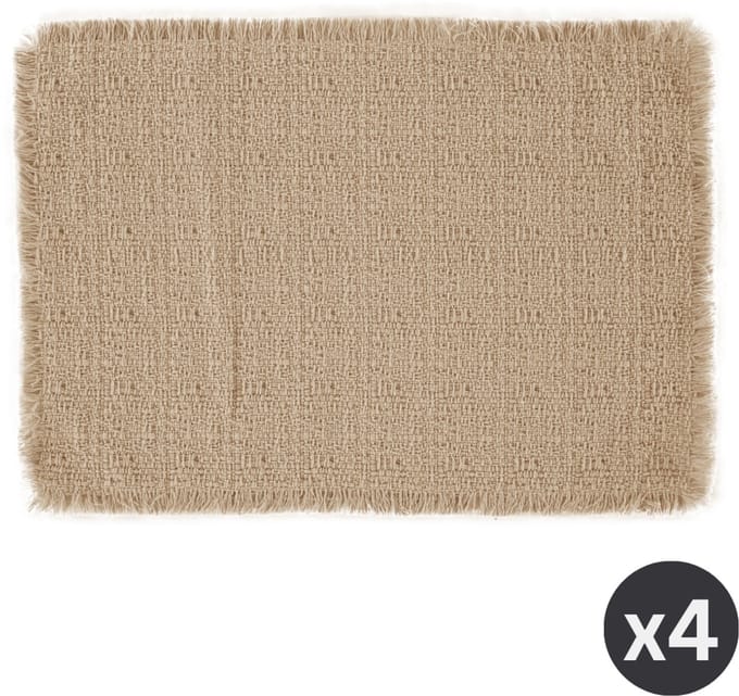 Tiseco - Placemat LINA - SET/4 - boho - stof - 33x45 cm, zand