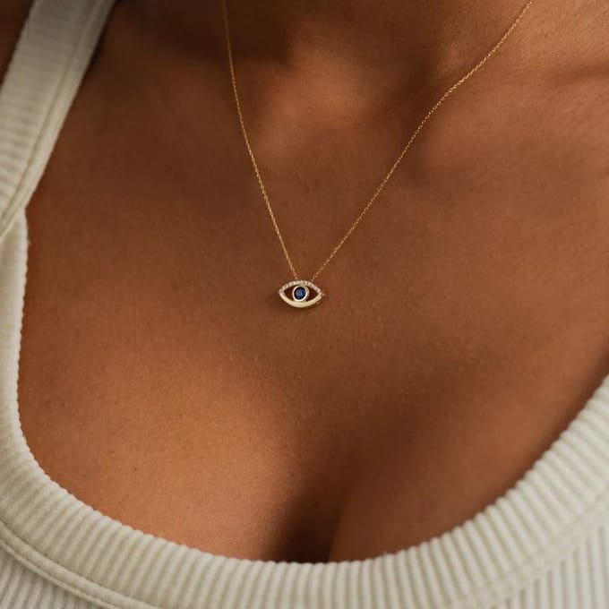 Duivels Oog Hanger Creatief Ontwerp Mode Ketting Dames Fijne Sleutelbeen Ketting Sieraden brown