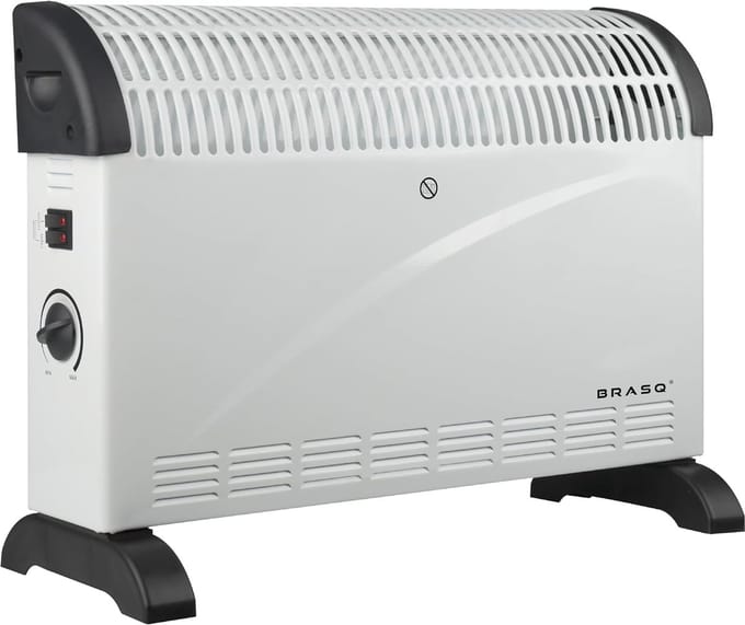 Elektrische Convector Kachel - Elektrische Verwarming - Ruimte Verwarmen - Instelbare Thermostaat - 2000 Watt - Wit en Zwart