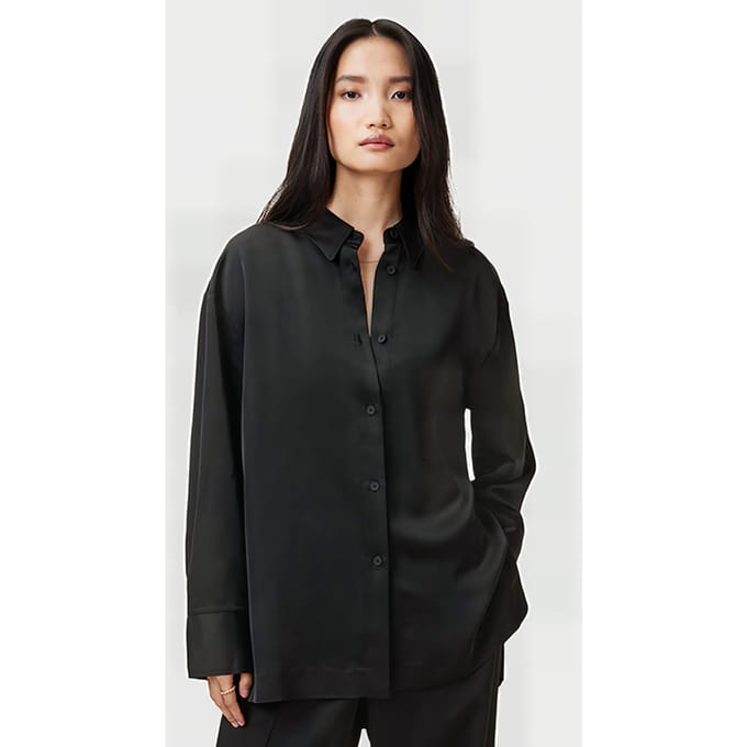 AllSaints Myrtle Shirt Black Größe: 2 | Business hemden Outlet | Damen | Schwarz