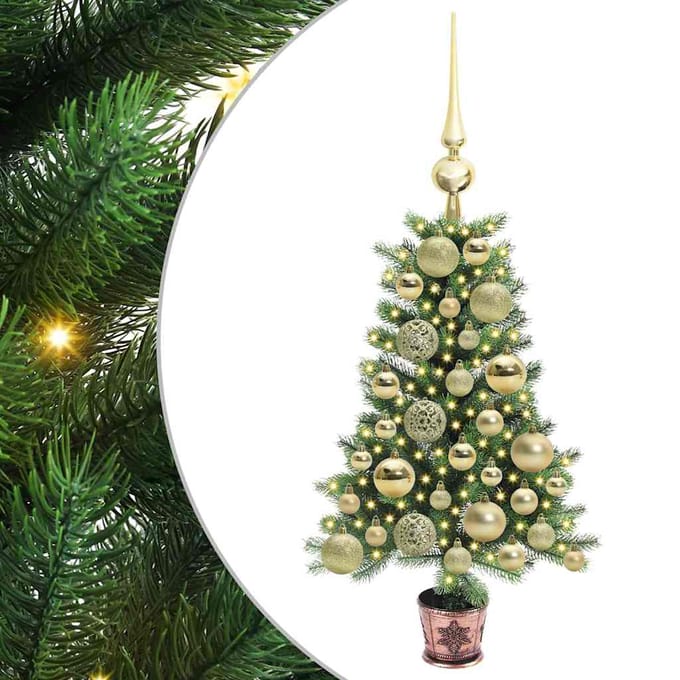 vidaXL - Kerstboom - met - 150 - LED - met - standaard - Groen - 65 - cm - PE