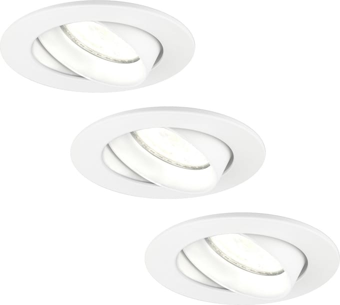 Ledvion - 3X LED Inbouwspot Rio - Wit - Dimbaar - 3W - 4000K - Ø85 mm