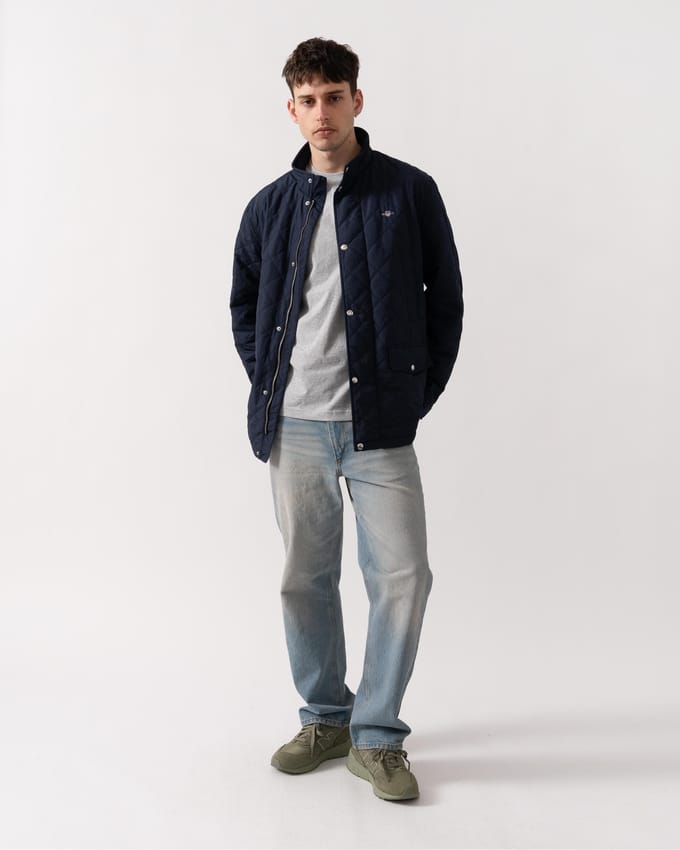 Gant Jas Quilted Windcheater Navy - Maat XL - Heren - Tussenjas