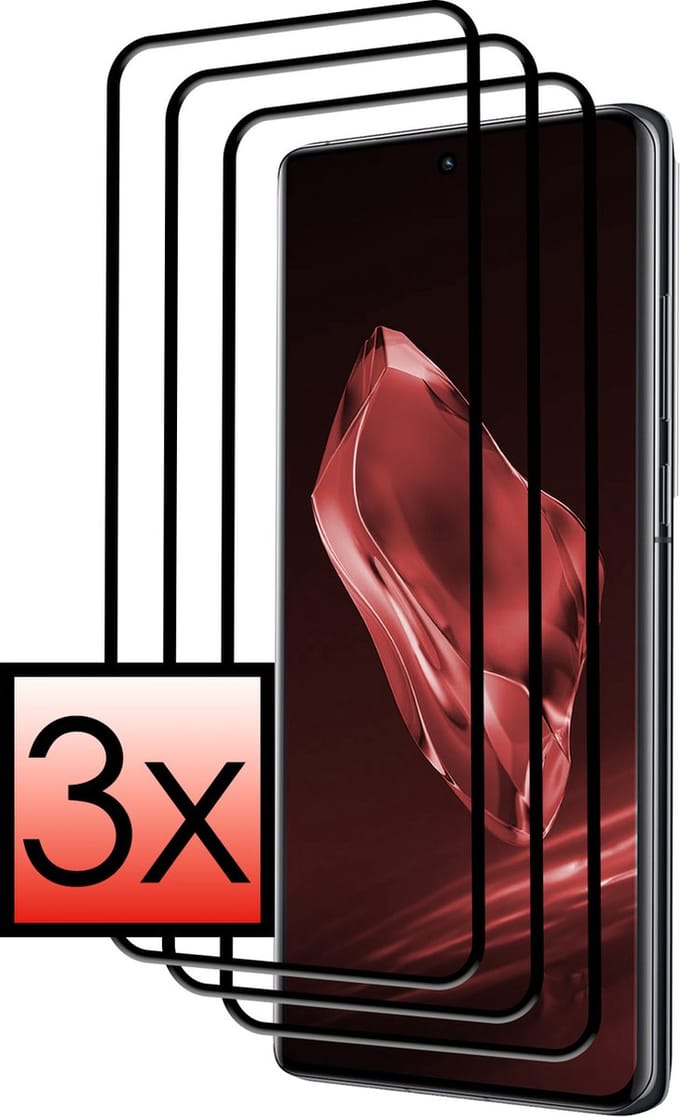 Screenprotector - 3 Stuks - Geschikt voor OnePlus 12 - Full Cover - Beschermglas - Gehard Glas - Tempered Glass - Screen Protector