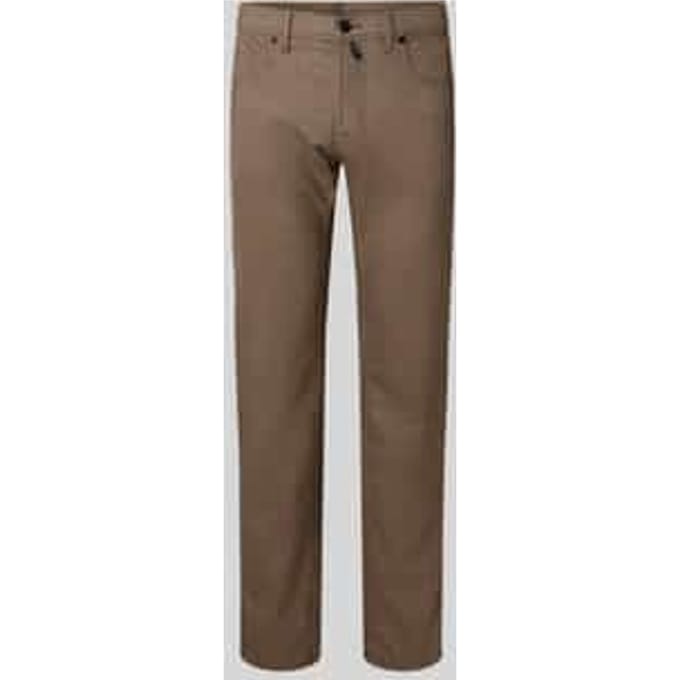 slim fit stoffen broek met viscosegehalte model 'Lyon'