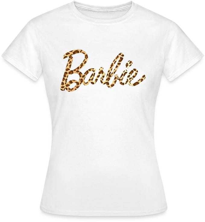 Barbie Leo Print Logo T-Shirt Dames