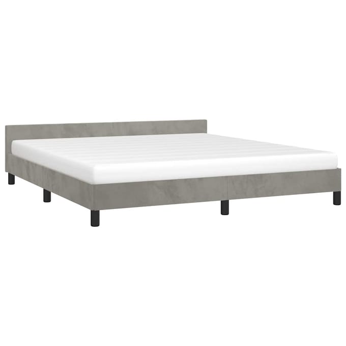 vidaXL - Bedframe - zonder - matras - 160x200 - cm - fluweel - lichtgrijs
