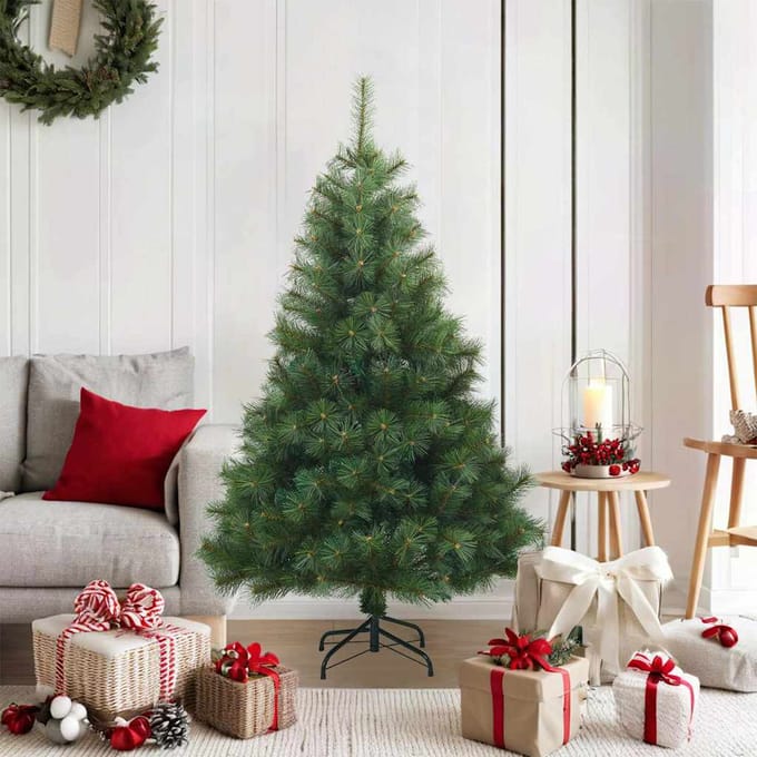 vidaXL - Kunstmatige - Hinged - Kerstboom - Groen - 120 - cm - PVC, - staal