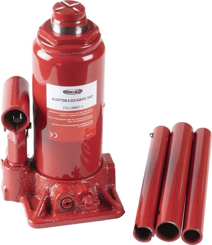 Hydraulische Krik - Fleskrik Krik - Voertuigen Hefen - Robuust Compact Ontwerp - 18.5-35.5 cm - Rood