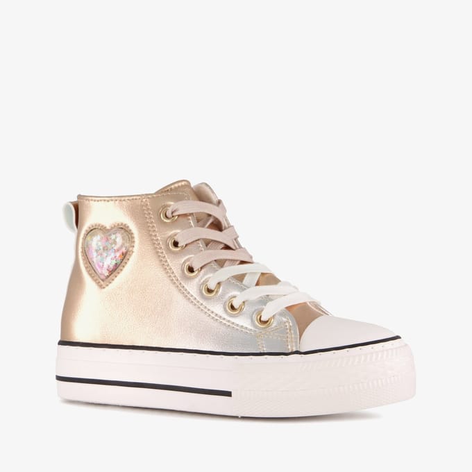 Blue Box hoge meisjes sneakers metallic goud - Maat 33