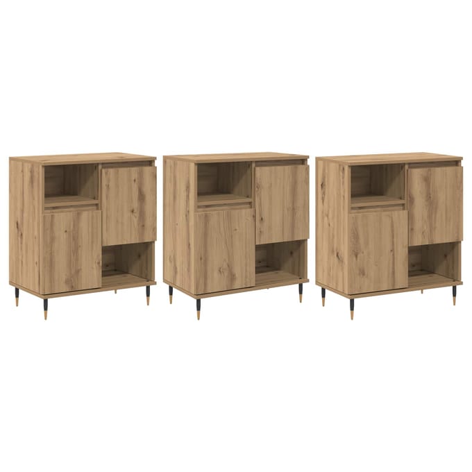 vidaXL - Dressoirs - 3 - st - Artisan - Eiken