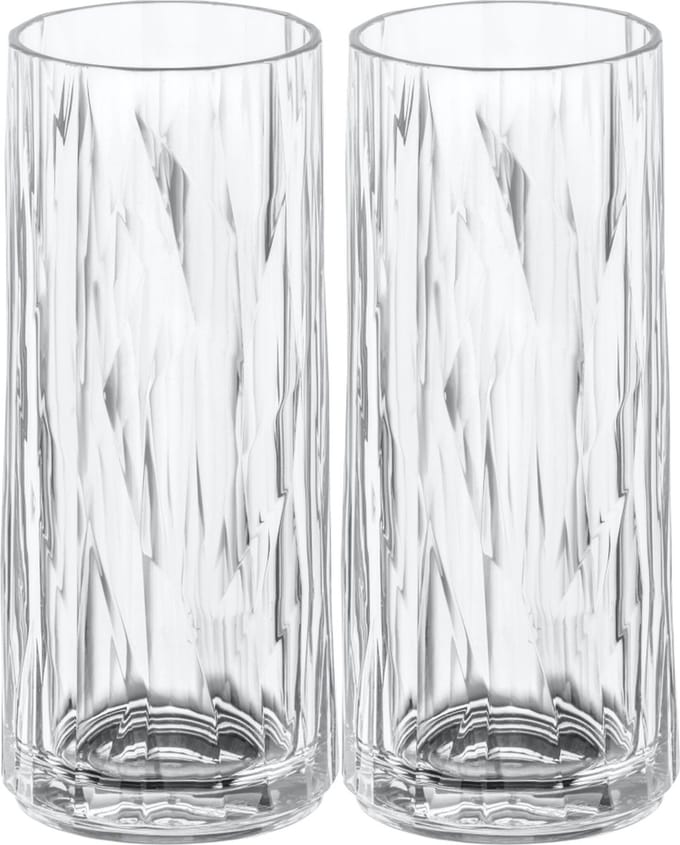 Longdrinkglas, 0.25 L, Set van 2, Organic, Transparant - Koziol | Club No. 3