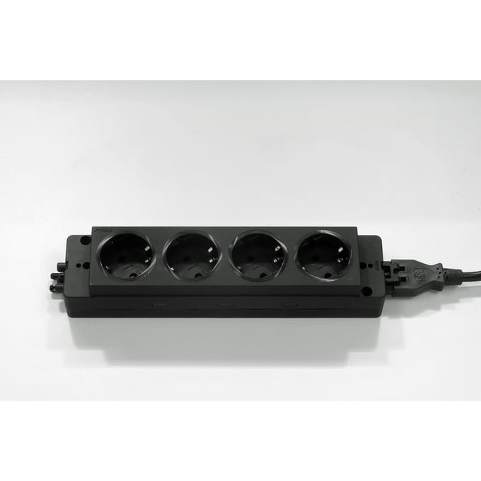 ELSL45DE | 4-voudige stekkerdoos - Accessoires Zwart
