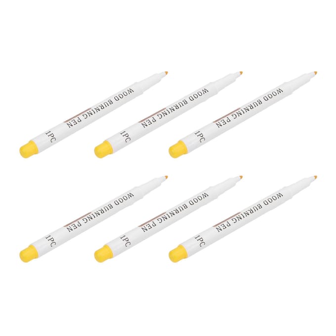 6 Stuks Houtbrander Marker Pyrografie Marker Houtbrander Pen voor Kunstprojecten Knutselen white
