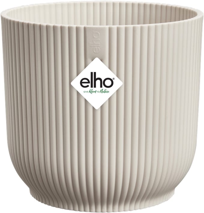 Elho Vibes Fold Rond Mini 7 - Bloempot voor Binnen - 100% Gerecycled Plastic - Ø 7.0 x H 6.5 cm - Linen white