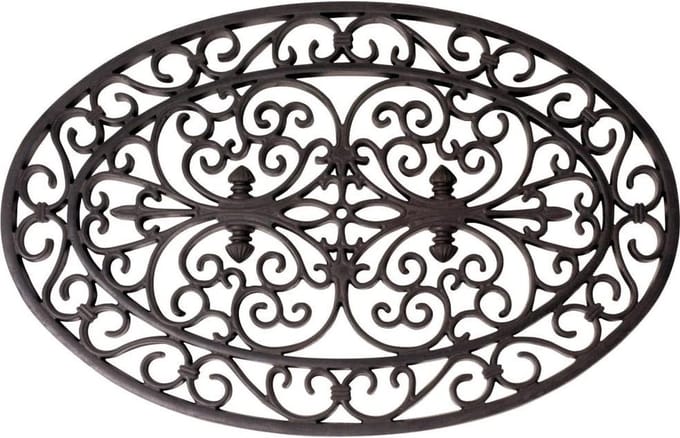 Esschert Design Deurmat - Victoriaans patroon - rubber - ovaal - 70 x 45 cm - schoonloopmat