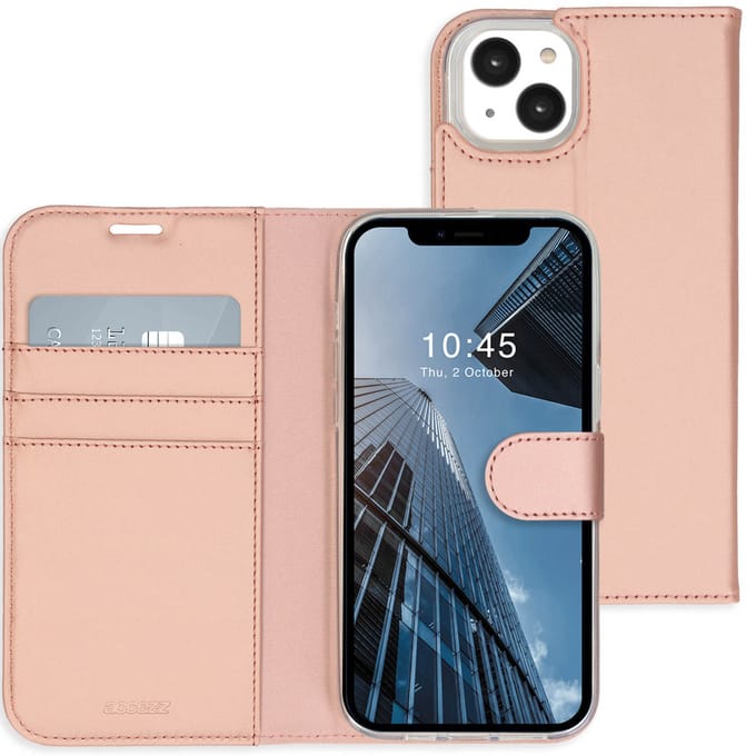 Accezz Hoesje - Geschikt voor Apple iPhone 14 Plus - Wallet Softcase Bookcase - Rosé Goud