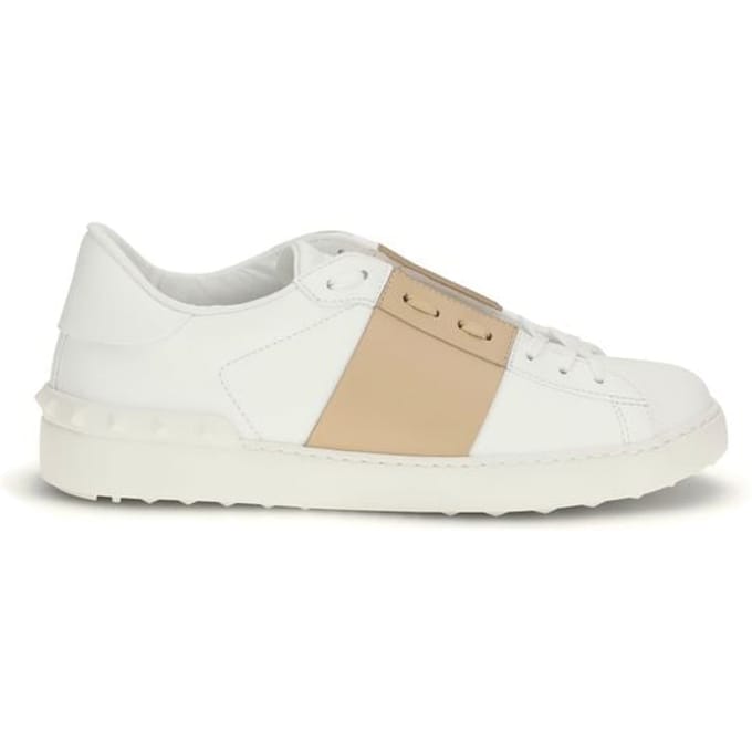 Valentino Garavani Witte Kalfslederen Bos Taurus Lage Sneakers