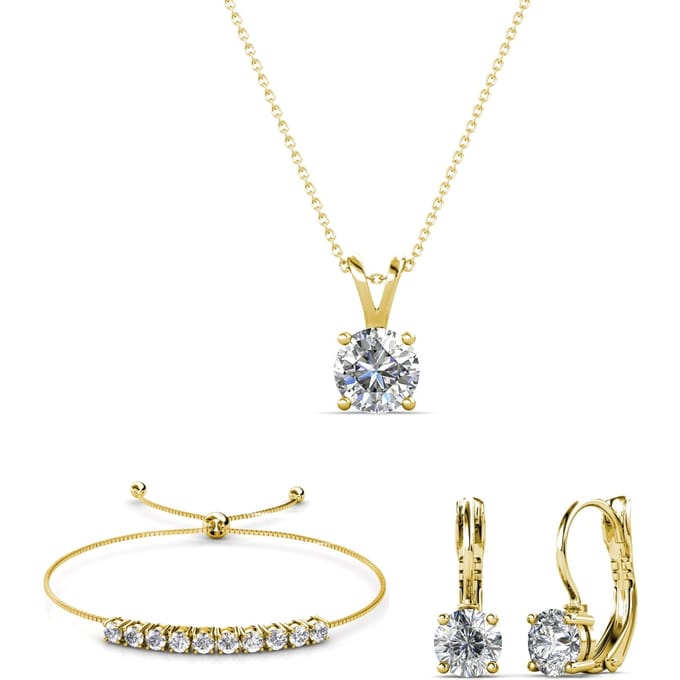 Mia Ronde Vernice Sets - Goud en Kristal