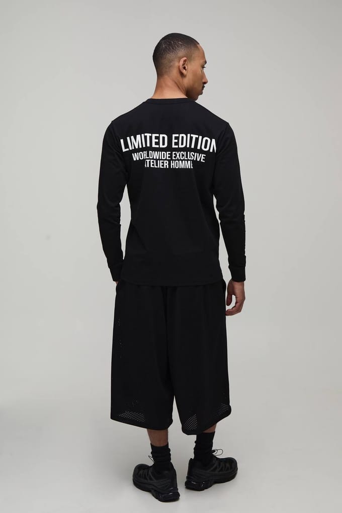 Limited Edition Regular Fit T-shirt Met Lange Mouwen | Black | Size Medium