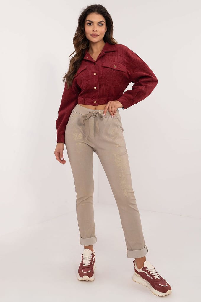 Shiny Comfort Days Pants - Beige / One Size