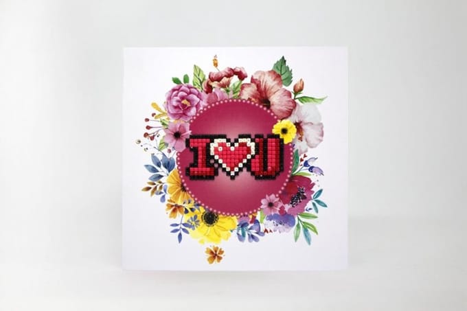 Diamond Painting I Love You wenskaart