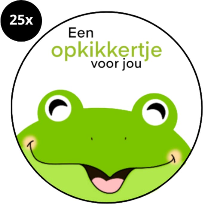 25x Sluitstickers - Een opkikkertje voor jou - Kikker - Sluitzegel - sticker - beterschap - 40mm - glossy