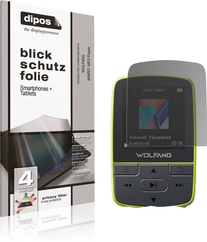 dipos – Matte Privacy Screenprotector geschikt voor WOLFANG WMP01 MP3-Player | Anti-Spy Beschermfolie