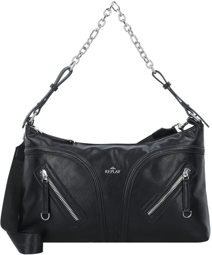 REPLAY Schoudertas Shoulder Bag Black Zwart