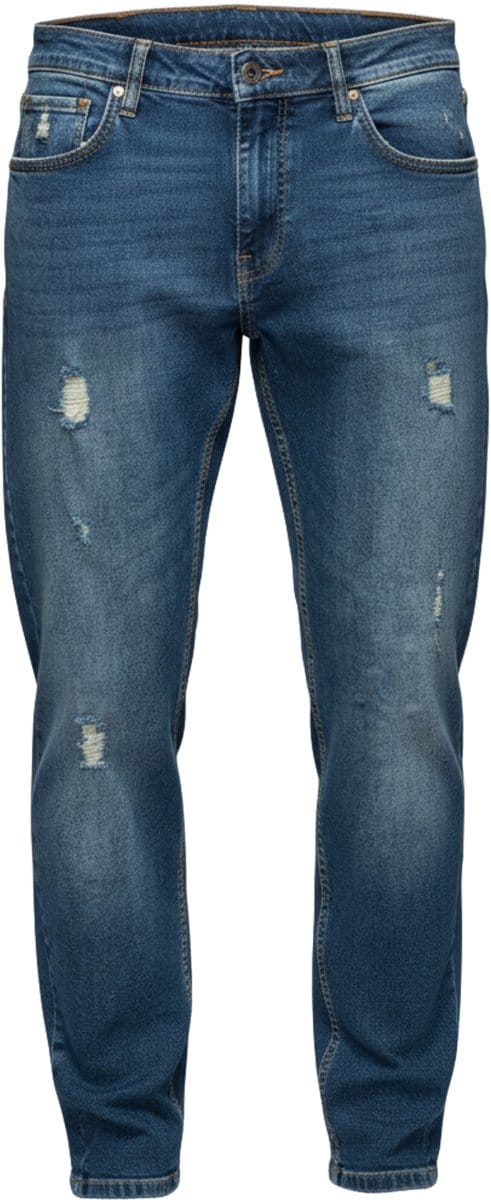 OMBRE Broek - Katoen - Rits - Effen Donkerindigo M