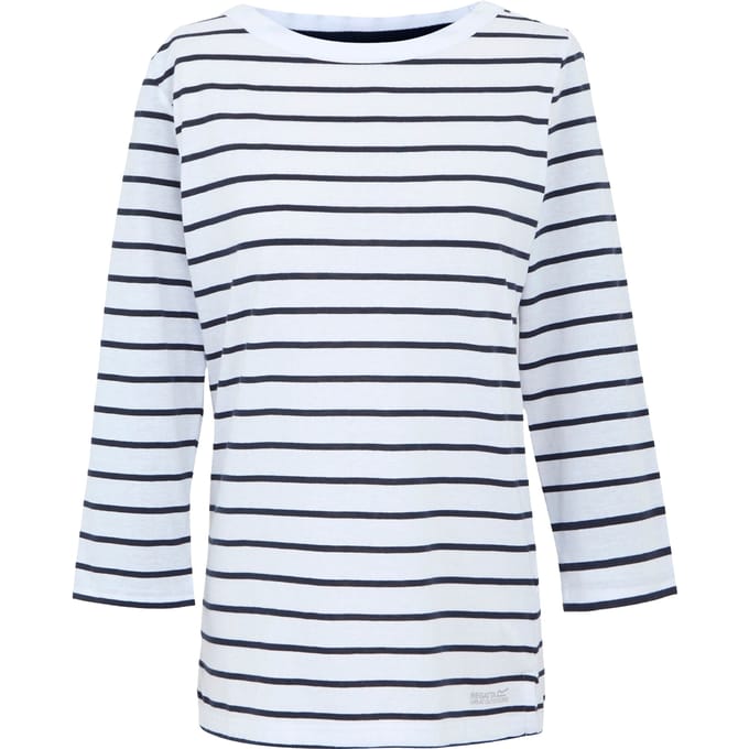 Regatta Dames/Dames Baylette II Gestreept T-shirt (Wit, Marine)