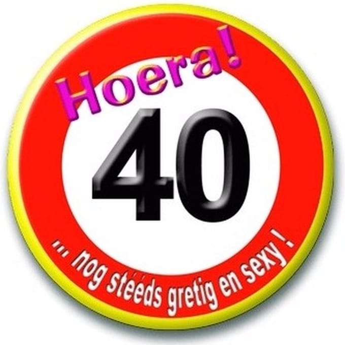 Paperdreams - Verkeersbord Button - 40 jaar