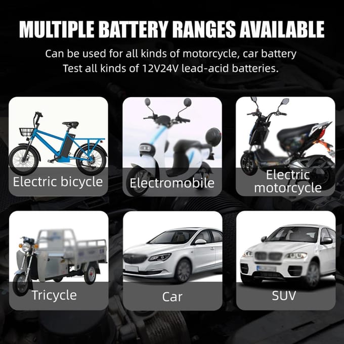 Interne Weerstand Tester 12Volt24Volt Intelligente Auto Motorfiets Batterij Tester Draagbaar Digitaal geel