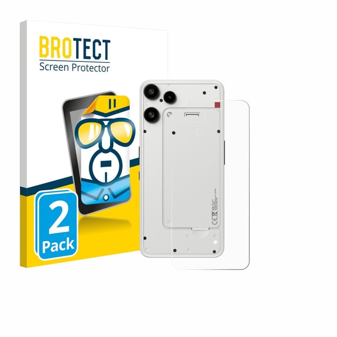 BROTECT - Screenprotector voor Nothing Phone (3a) Lite (Achterkant) - Folie Beschermfolie transparant 2 Stuks