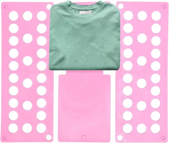 Kleding Vouwplank - Was Organizer - Efficiënt Opbergen - Tijdbesparend Systeem - 40x48cm - Roze