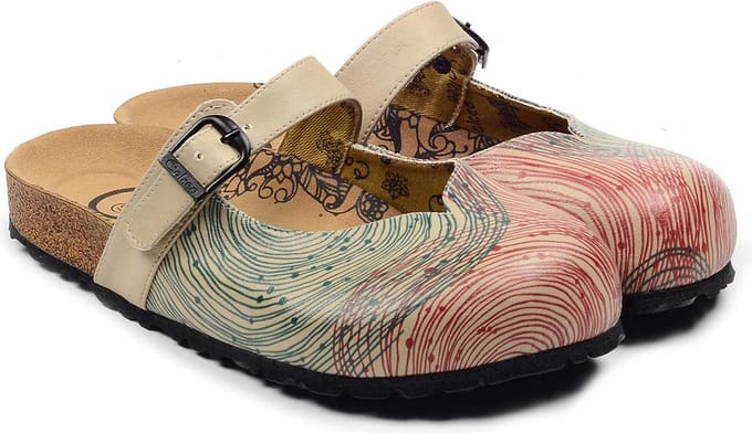 GOBY Clogs met Patroon – Handgemaakt – Premium Kwaliteit – Maat 35