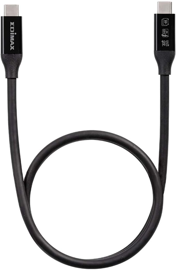 EDIMAX UC4-0050TB USB-kabel USB 4.0, Thunderbolt 3 USB-C stekker 0.50 m Zwart