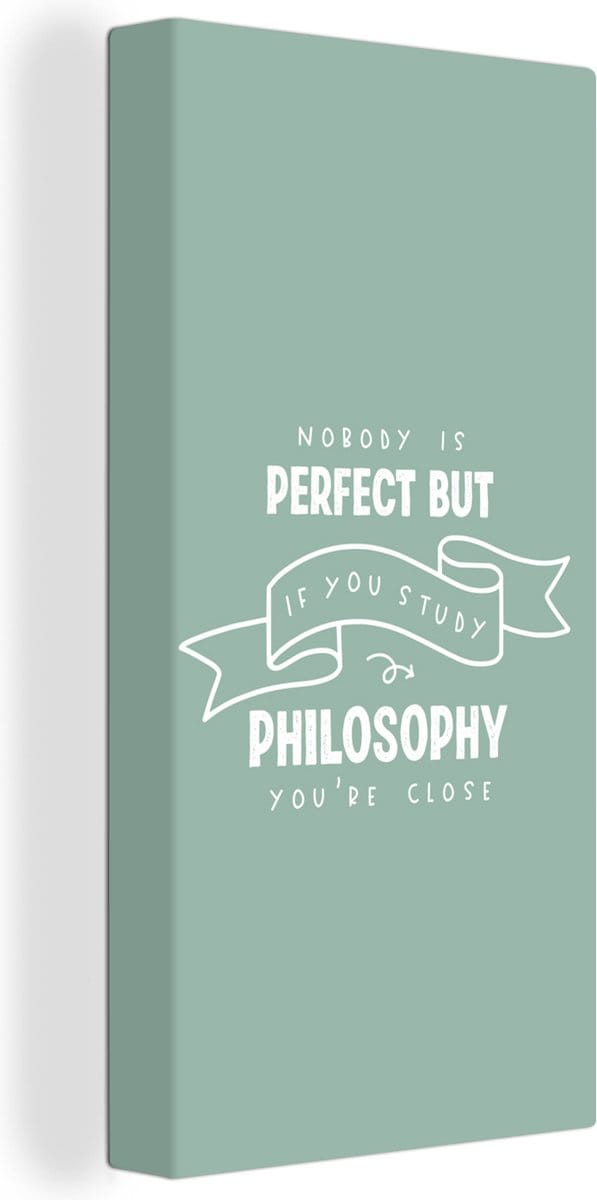 Canvas Schilderij Quote - Studeren - Filosofie - 20x40 cm - Wanddecoratie