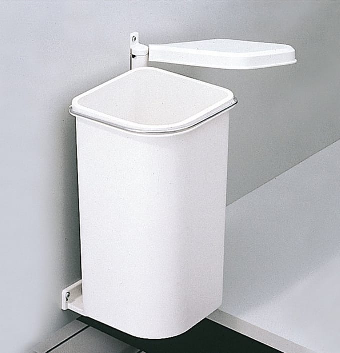 Afvalbak achter draaideur 5L Wit, voor kastbreedte 300 mm