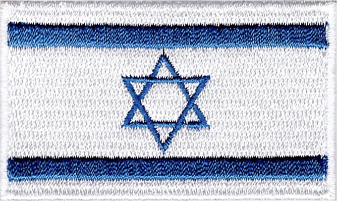 Patchy® – Israëlische Vlag Strijk Embleem Patch 6.5 x 4 cm