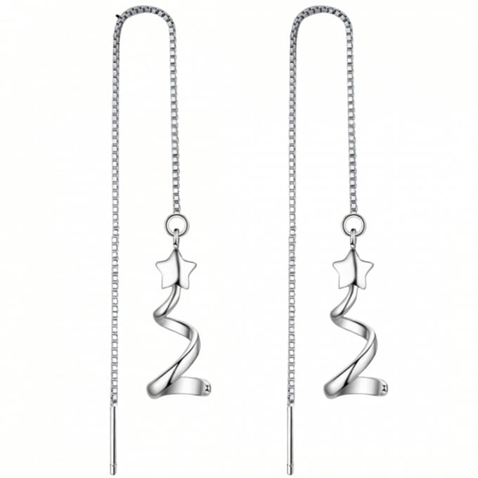 Lange Kerstboom- oorbellen -Zilver-Charme Bijoux