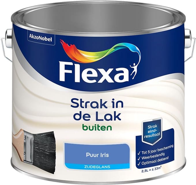 Flexa - Strak In De Lak Buitenlak Zijdeglans - Puur Iris - Mengverf - 2,5 L