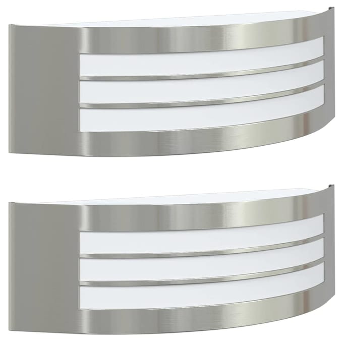 vidaXL Buiten Wandlamp 2 st zilver 32 x 10 x 10 cm