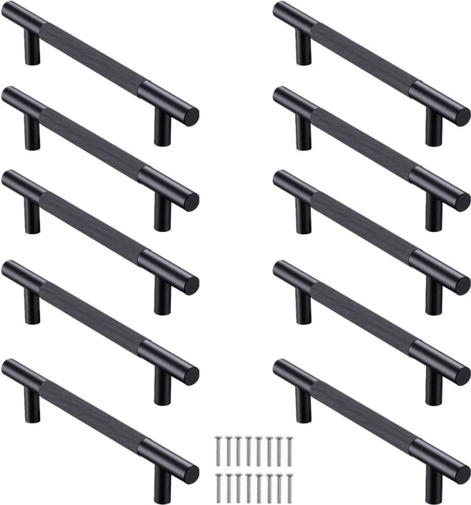 Hauskraft - Design Handgreep Zwart - RVS - Modern - Kast Greep - Meubelgreep Kast - 128 mm - 10 Stuks