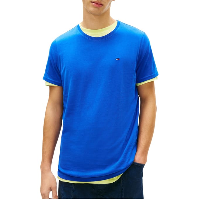 Tommy Hilfiger Xslim Jersey Tee Fizzy Blue Größe: L | Basic T-Shirts Outlet | Herren | Blau
