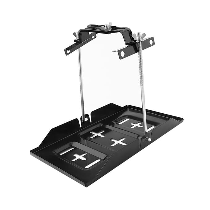 Universele IJzeren Auto Accubak Verstelbare Vasthoudklem Kit wit