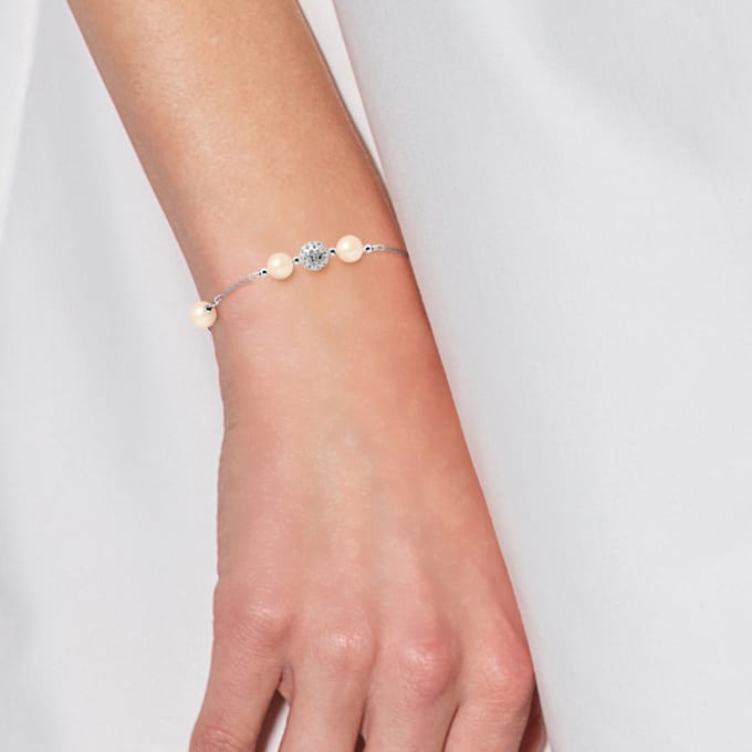 String Armband força en zoetwatercultuur kralen zilver 925