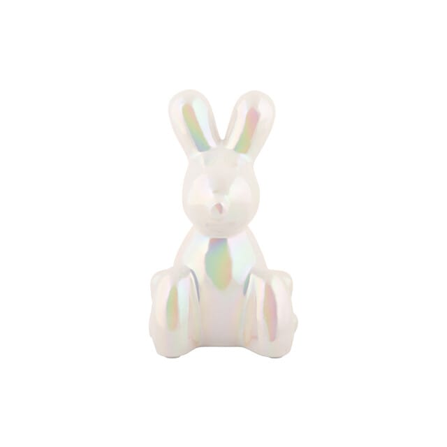 Present Time Ornament Balloon Bunny - Wit - 10x9x15cm - Scandinavisch - Keramiek