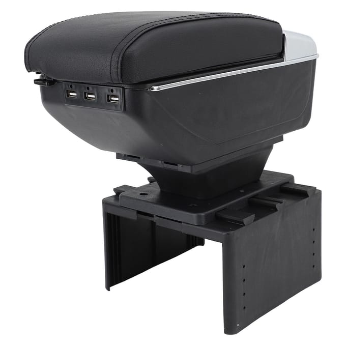 Voor Middenconsole Armsteunbox Uitschuifbare Armleuning Organizer Opbergkoffer Universele Pasvorm voor de Meesten zwart