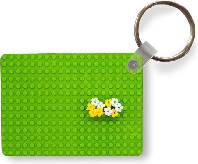 Sleutelhanger - Ondervloer met bloemen - Uitdeelcadeautjes - Plastic